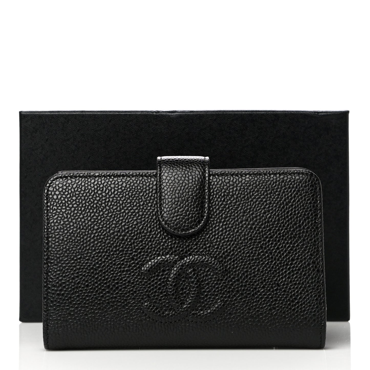 Caviar Timeless CC Zipped Pocket Wallet Black