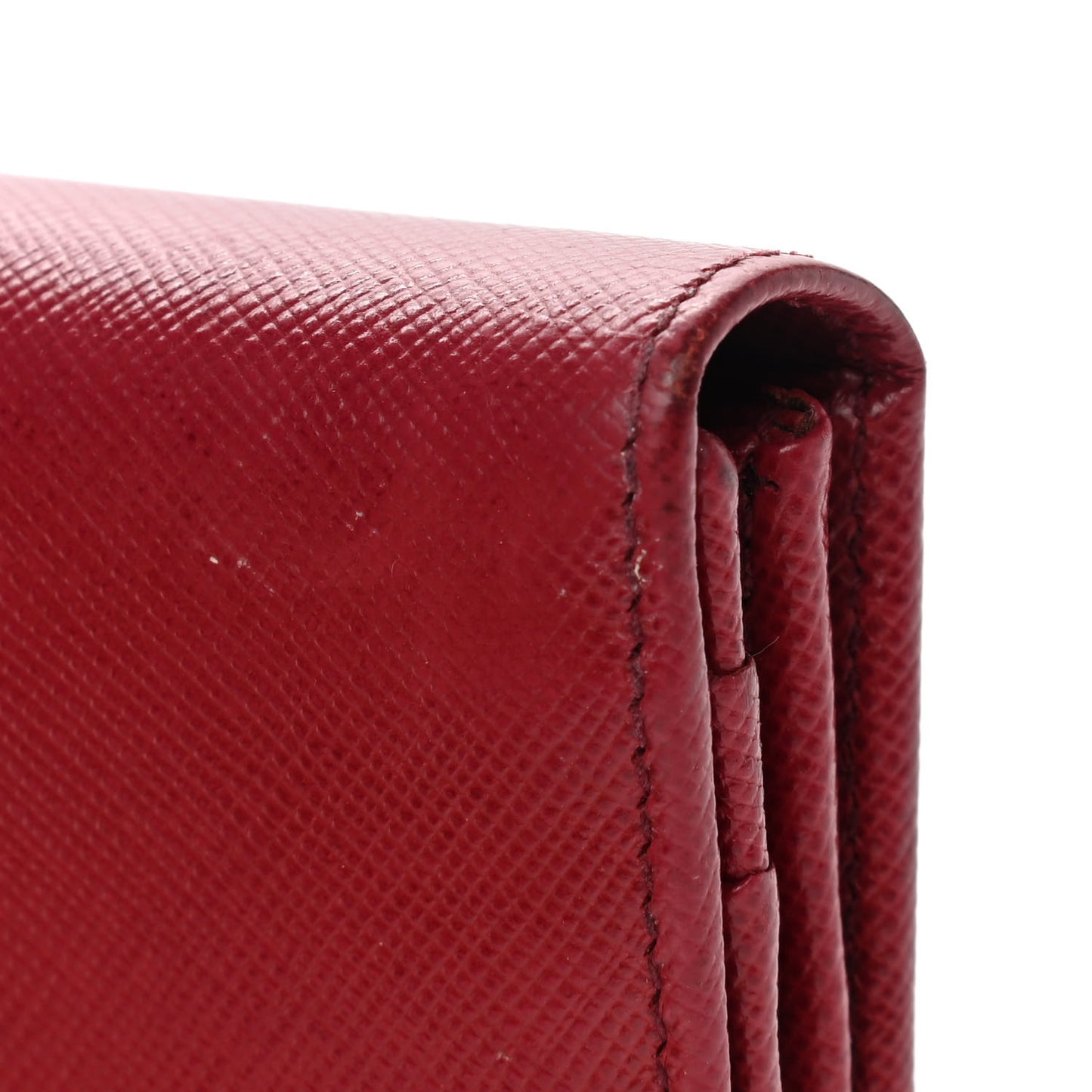 Saffiano Metal Continental Flap Wallet Fuoco