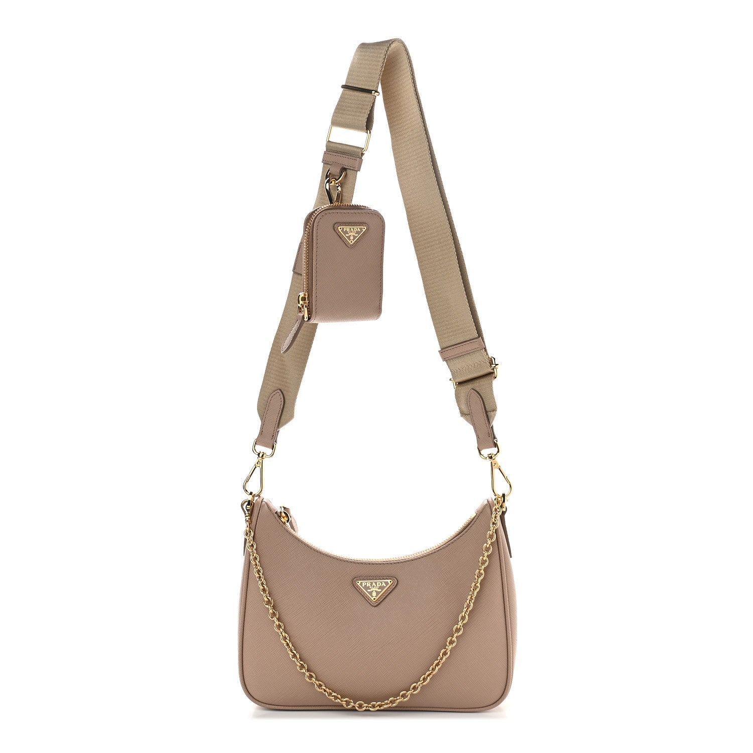 Prada Saffiano Re-Edition 2005 Shoulder Bag Cammeo Beige 1 of 7