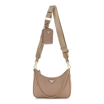 Prada Saffiano Re-Edition 2005 Shoulder Bag Cammeo Beige 1 of 7