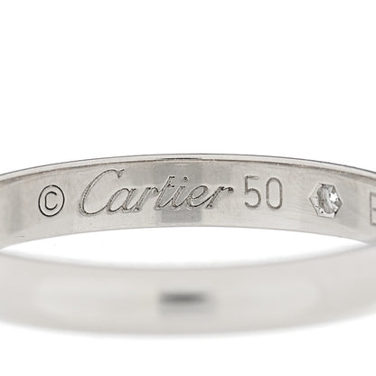 Cartier Platinum Diamond 2.6mm 1895 Wedding Band Ring 50 5.25 5 of 5