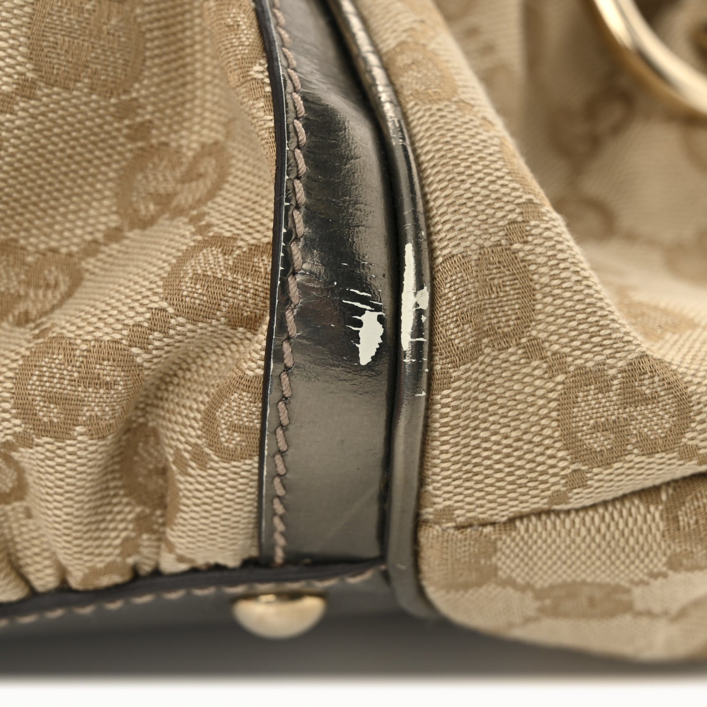 Monogram Large Pop Bamboo Top Handle Tote Pewter