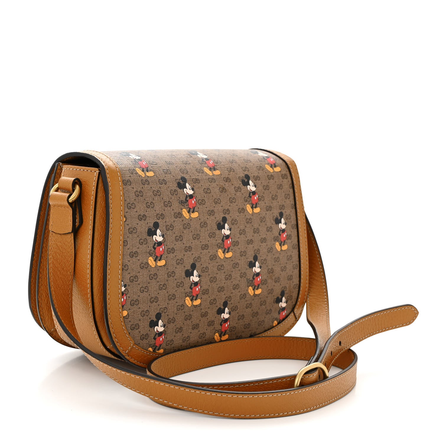 Gucci X DISNEY Mini Vintage GG Supreme Monogram Mickey Mouse Small Flap Messenger Bag Beige Vintage Sun Oil 3 of 11