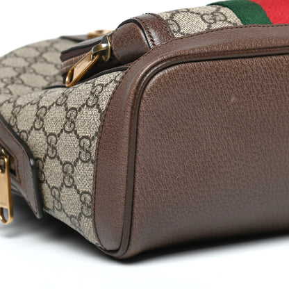 Gucci GG Supreme Monogram Calfskin Web Small Ophidia Day Backpack Beige Ebony New Acero 5 of 9