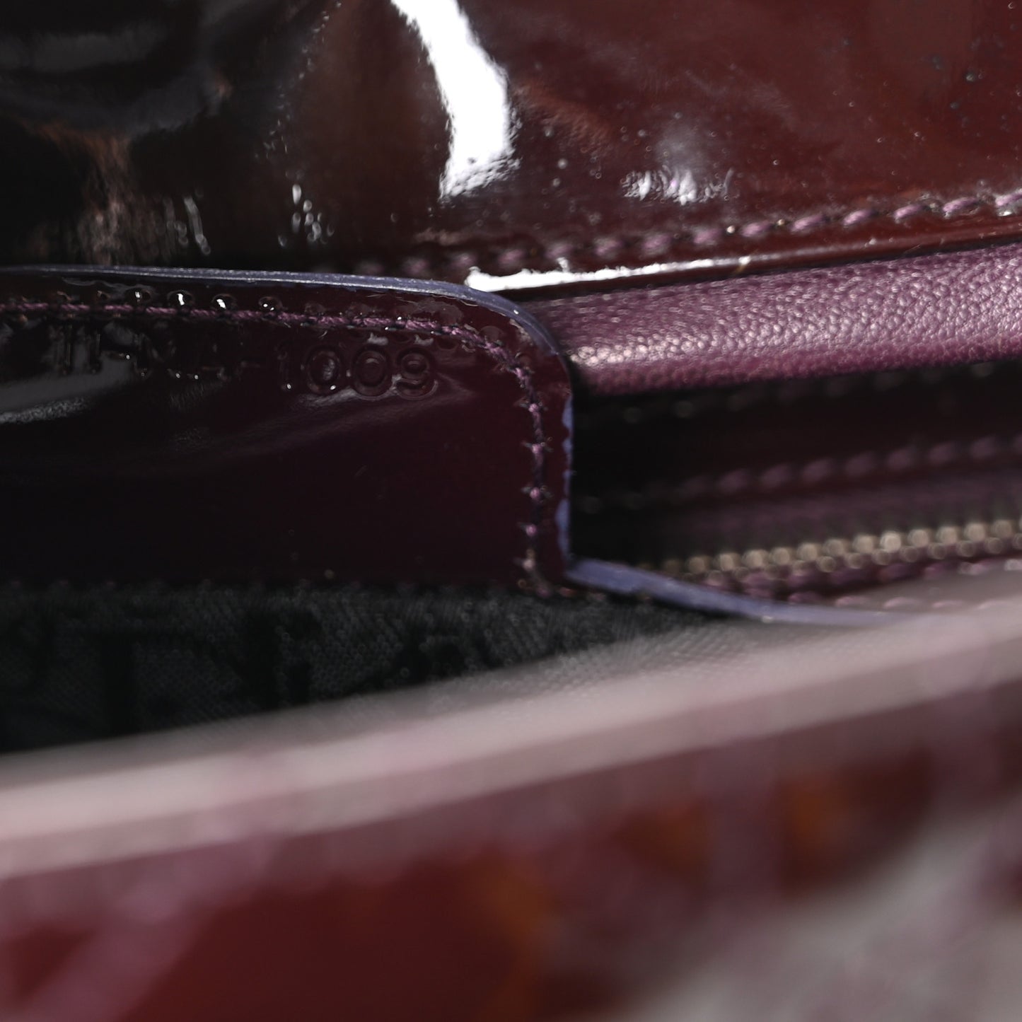 Patent Cannage Large Lady Dior Burgundy