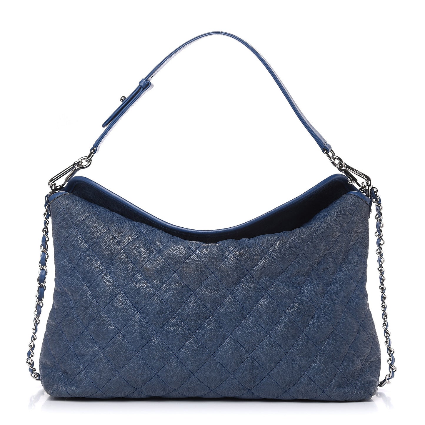 Caviar Quilted French Riviera Hobo Blue