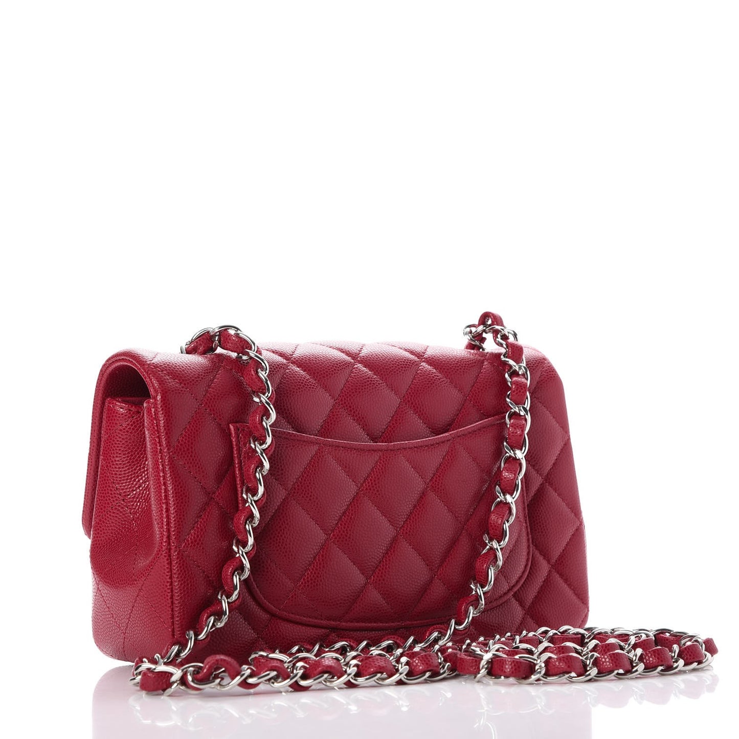 Caviar Quilted Mini Rectangular Flap Pink