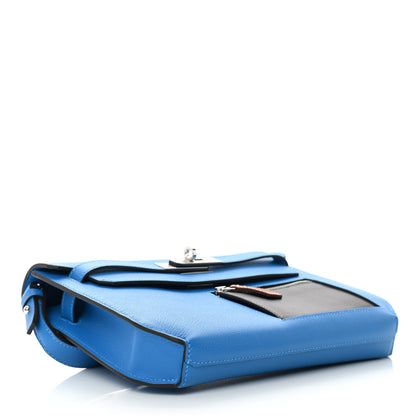 Hermes Evercolor Evergran Barenia Colormatic Kelly Depeches 25 Pouch Blue Hydra Black Fauve 4 of 9