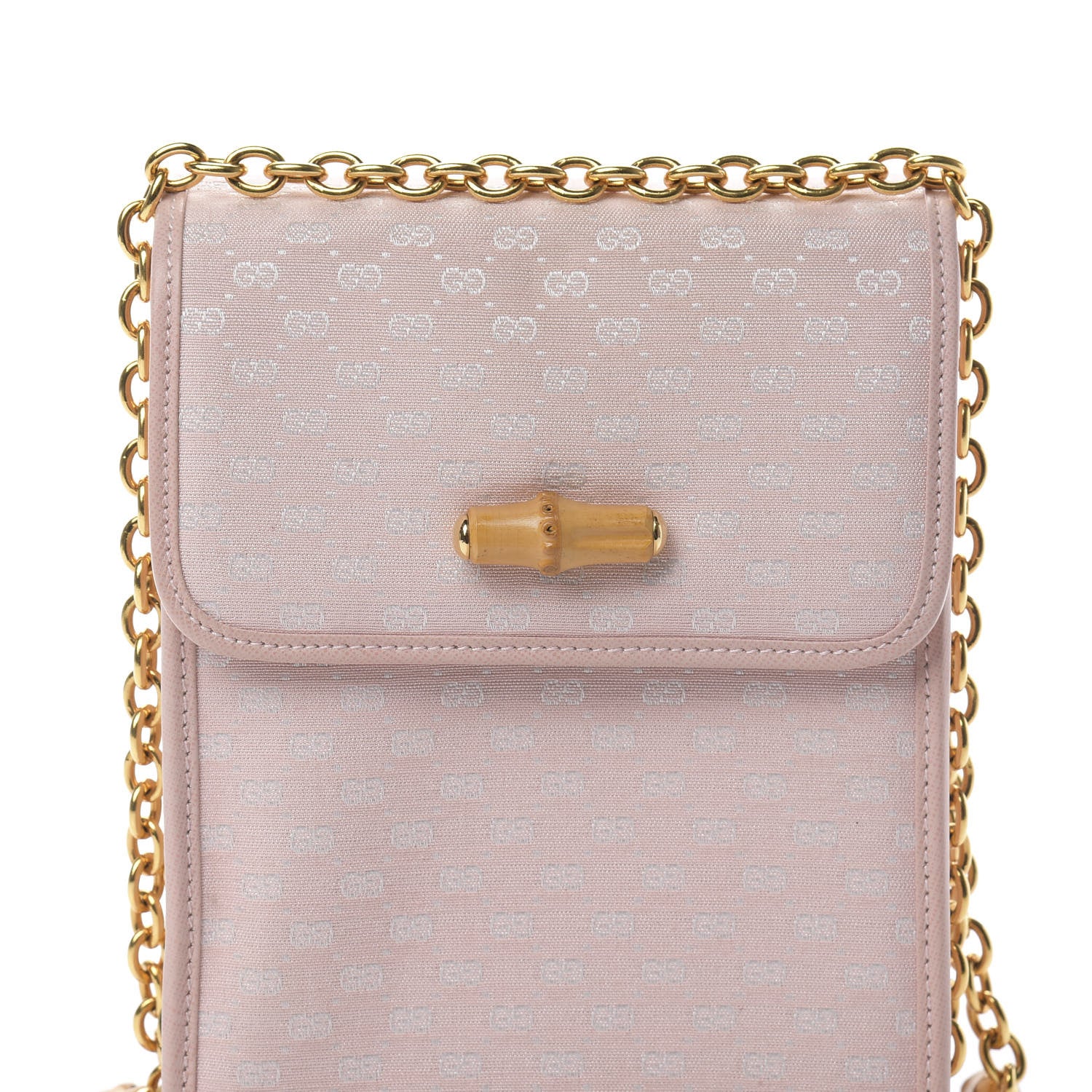 Gucci Monogram Bamboo Chain Shoulder Bag Light Pink 8 of 14