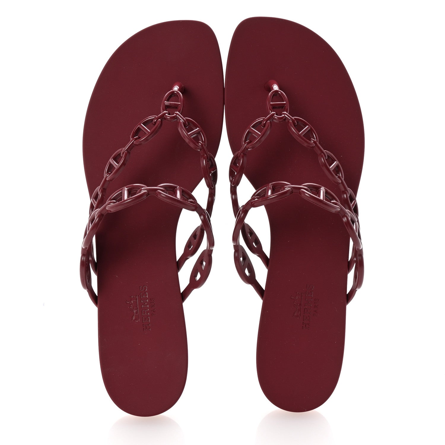 Hermes Rubber Chaine d'Ancre Island Sandals 41 Rouge H 2 of 9