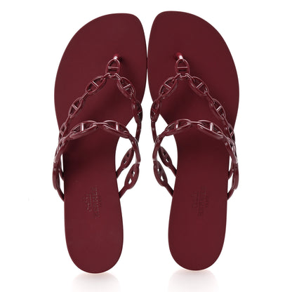 Hermes Rubber Chaine d'Ancre Island Sandals 41 Rouge H 2 of 9