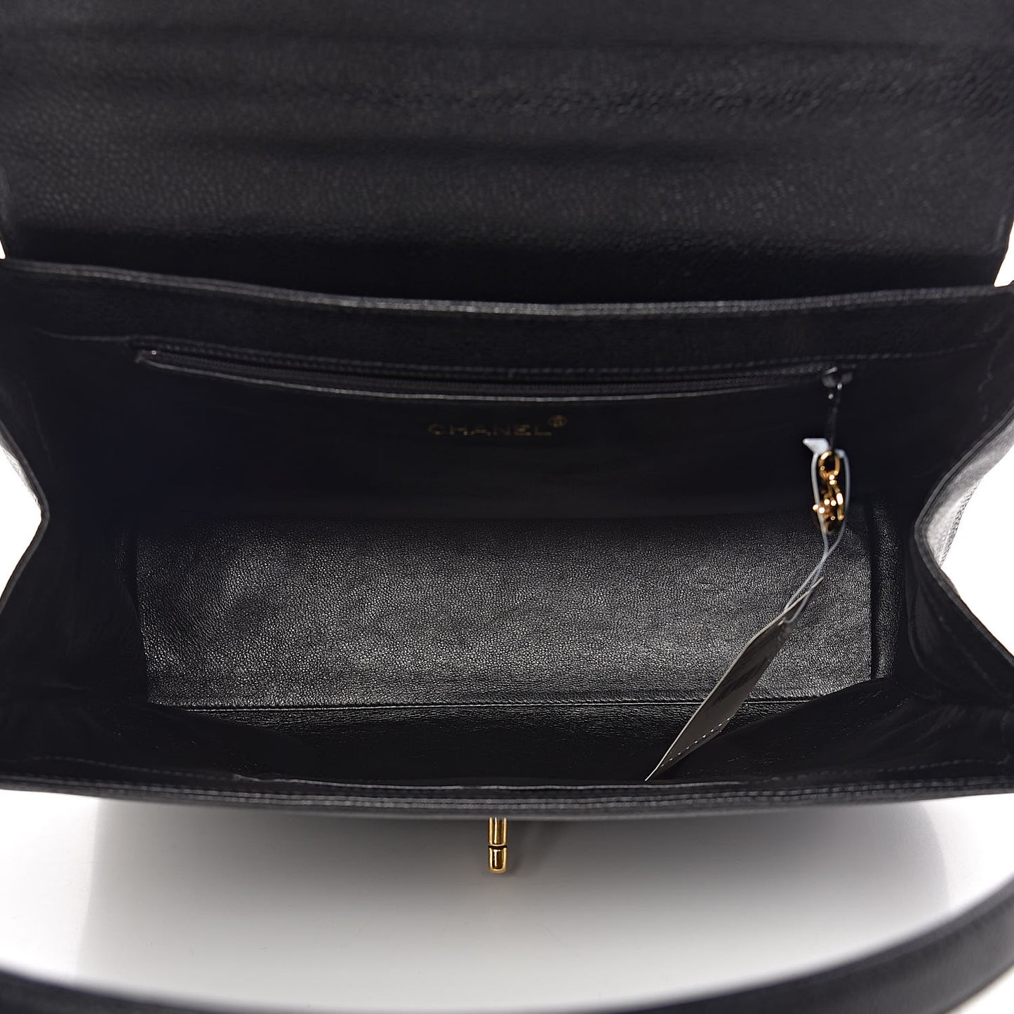 Caviar Top Handle Flap Black