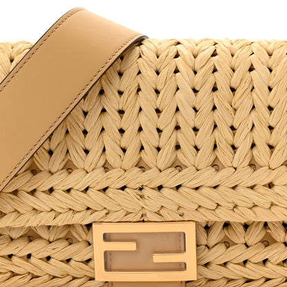 Fendi Paglia Vitello Grace FF Woven Baguette 7 of 9