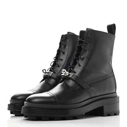 Hermes Glossed Calfskin Funk Ankle Boots 36 Black 3 of 9