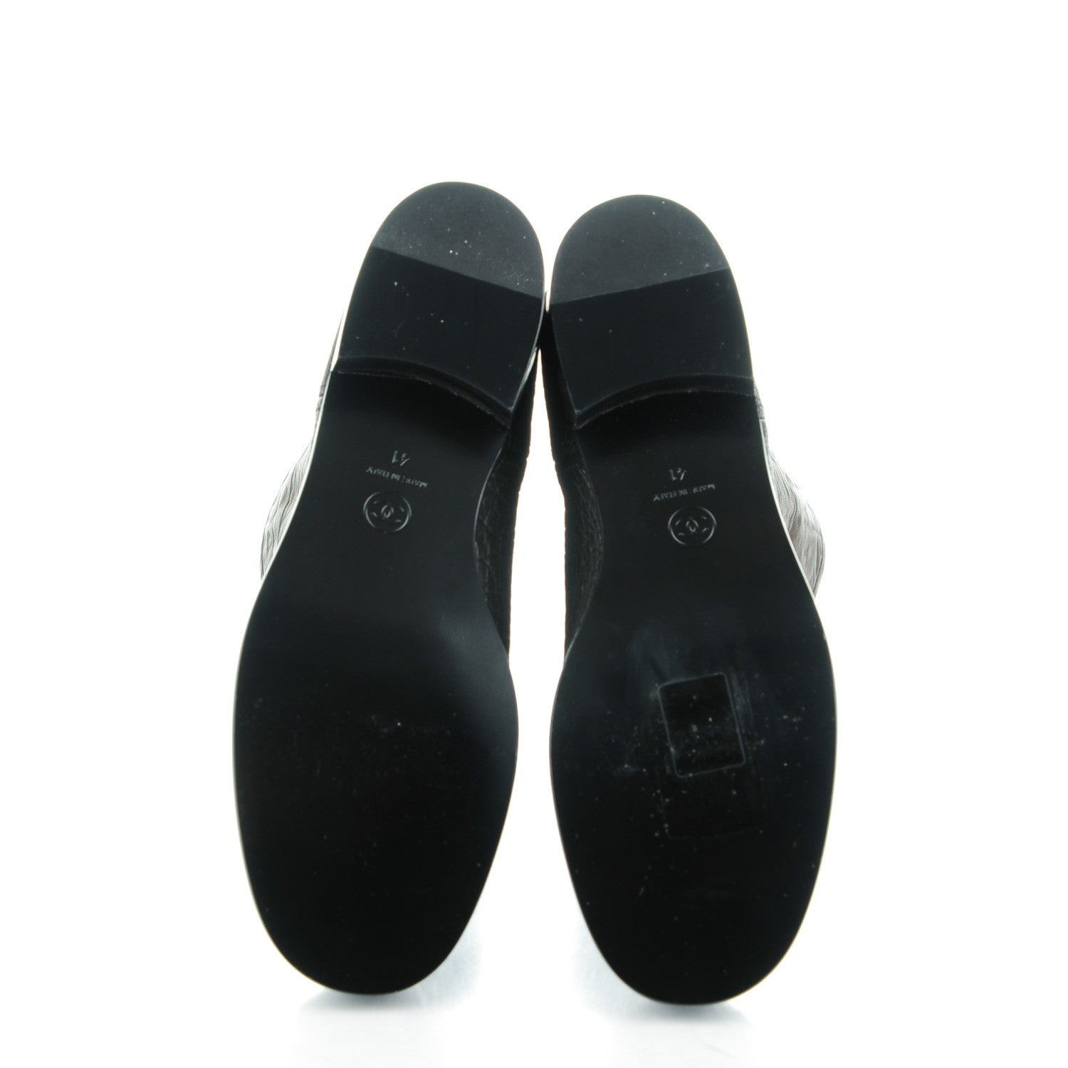 Chanel Lambskin Calfskin High Boots 41 Dark Brown Black 5 of 9