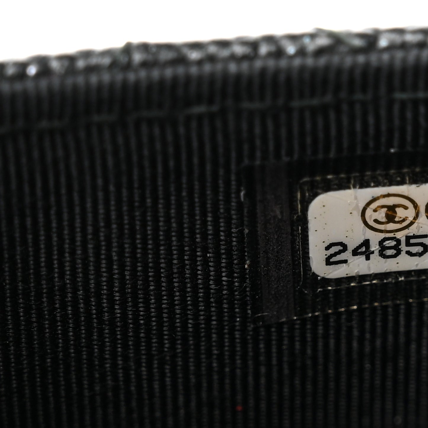 Iridescent Caviar Quilted Flap Card Holder Wallet Black