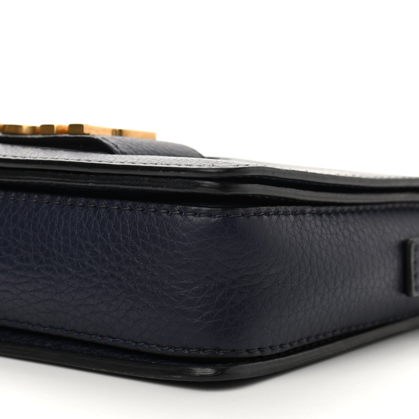Grained Calfskin Dio(r)evolution Flap Bag Navy Blue