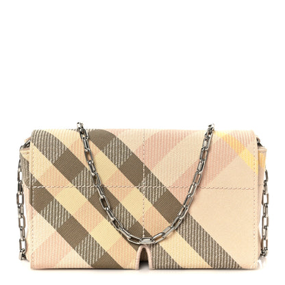 Burberry Jacquard Check Soft Snip Mini Chain Bag Teacup 1 of 10