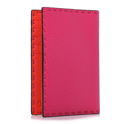 Fendi Cuoio Romano Selleria Bi-Color Passport Cover Fuxia Papavero 2 of 4