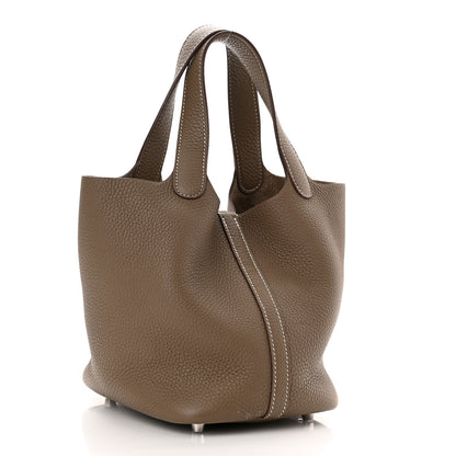 Hermes Taurillon Clemence Picotin Lock 18 PM Etoupe 3 of 11