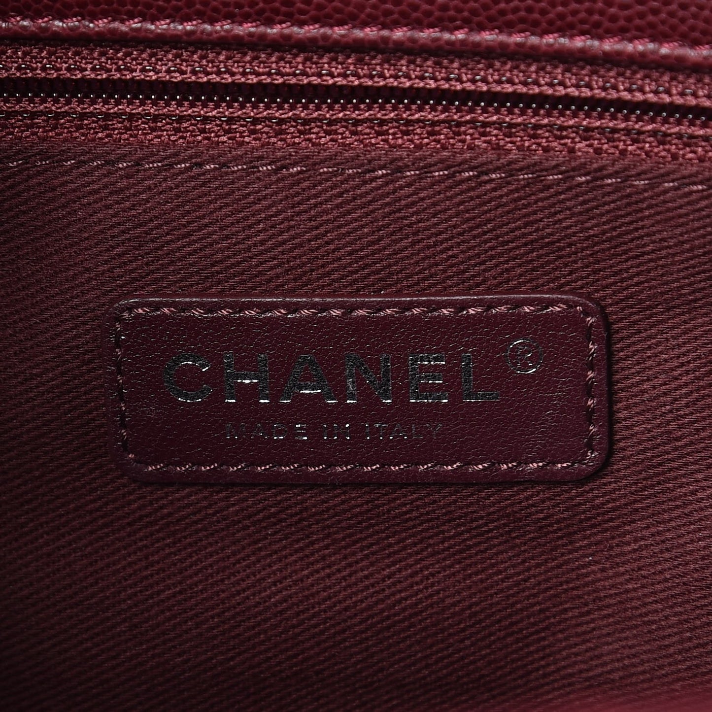 Caviar Quilted Medium Coco Handle Flap Burgundy