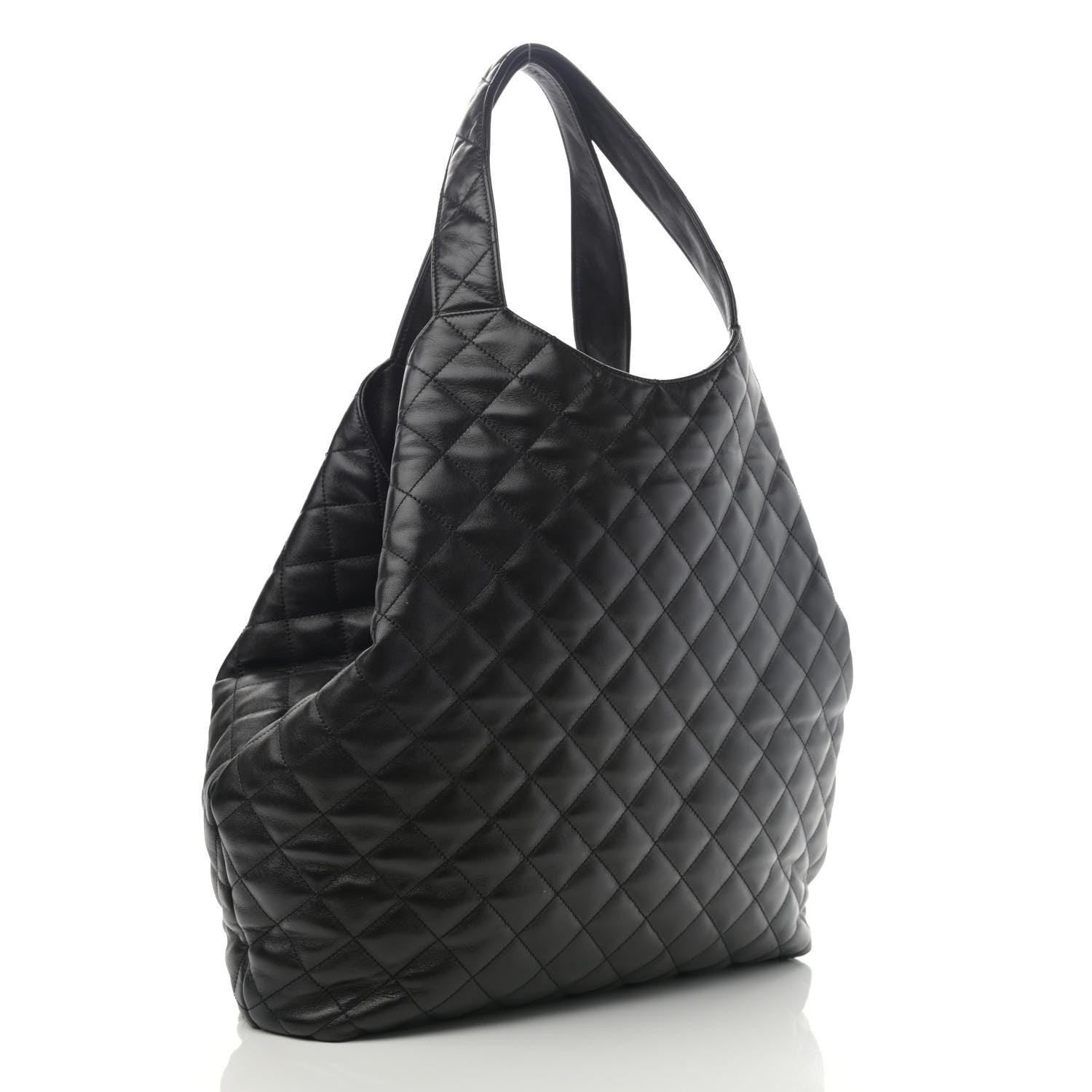 Saint Laurent Lambskin Quilted Maxi Icare Shopping Tote Black 4 of 12