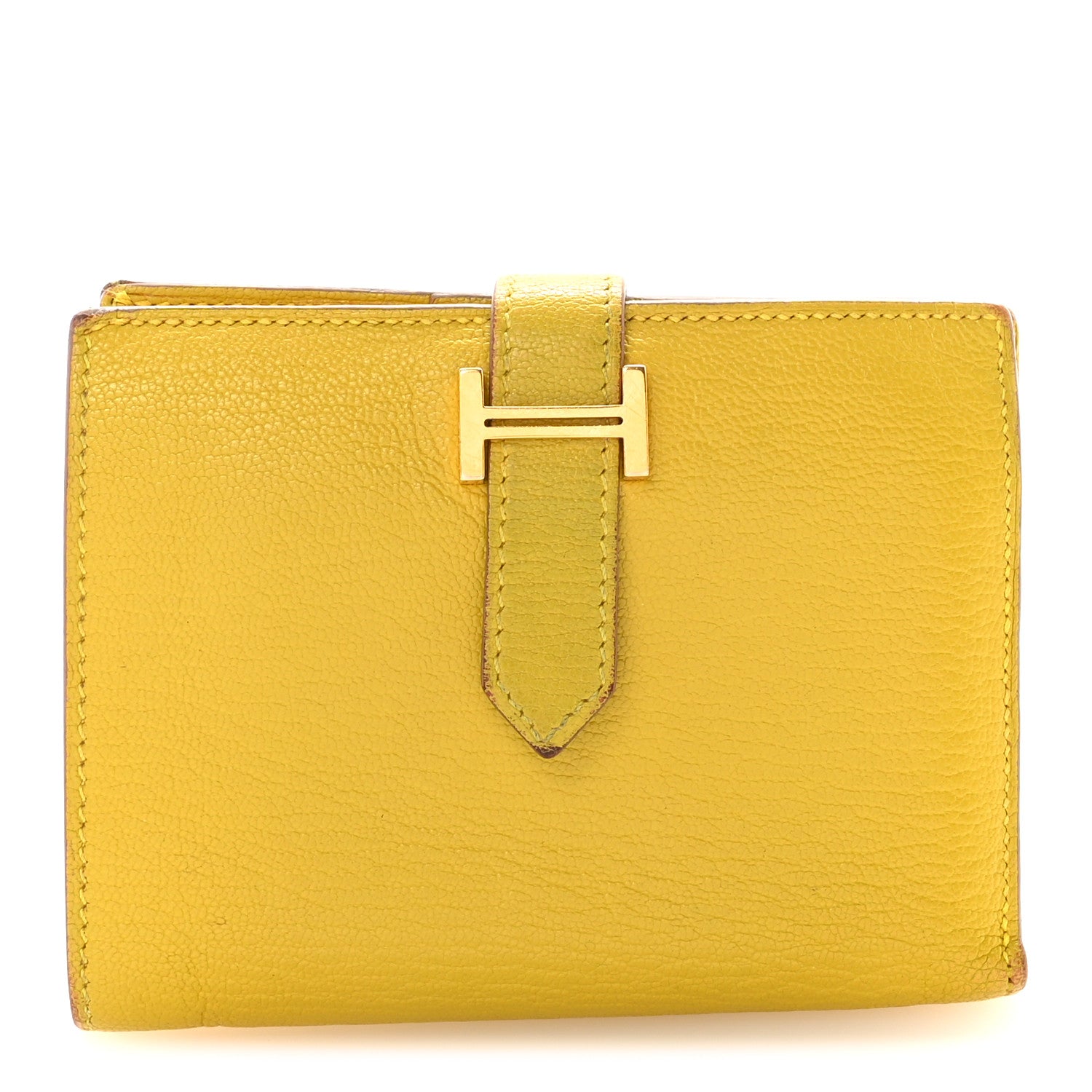 Hermes Chevre Mysore Bearn Compact Wallet Cumin 1 of 8