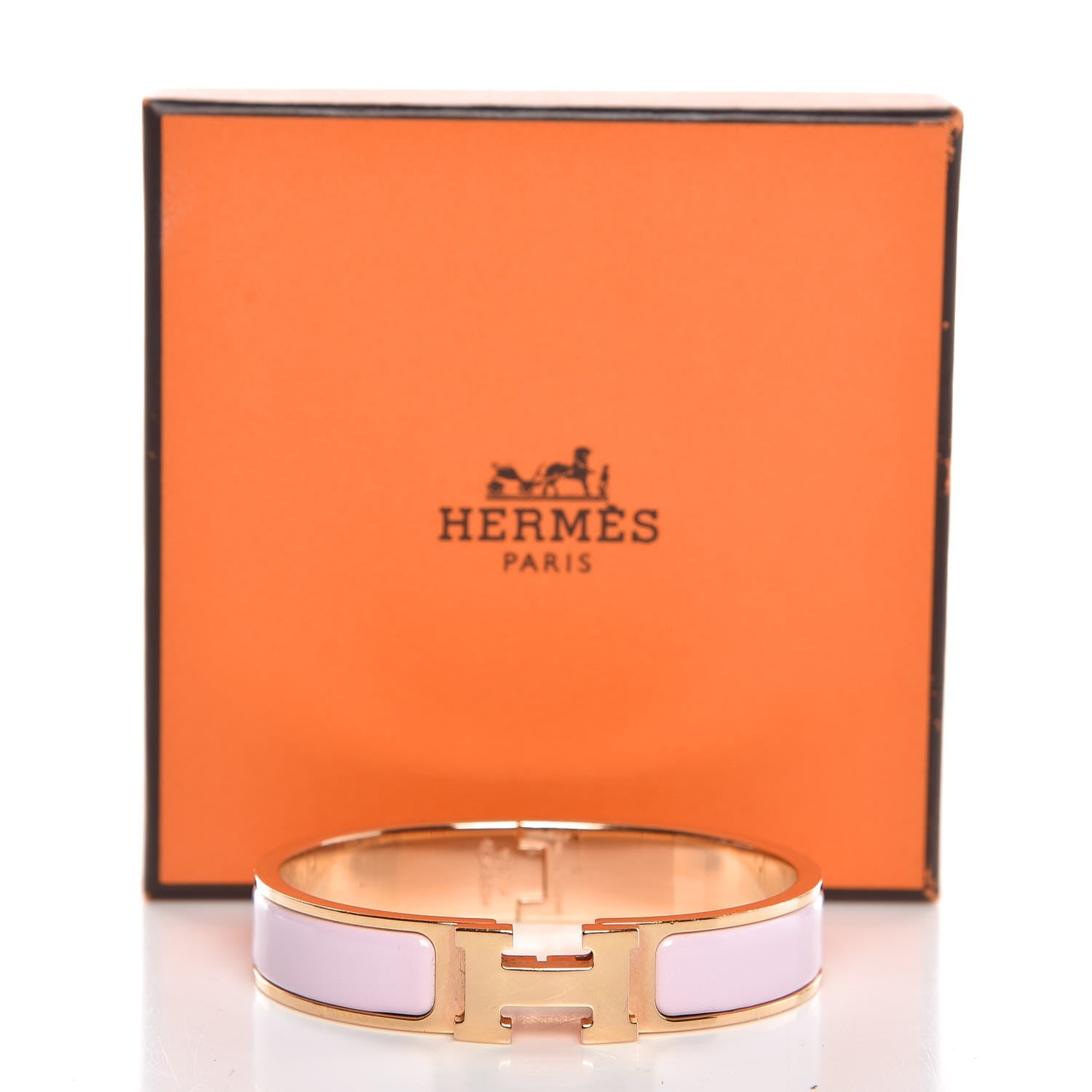 Hermes Enamel Narrow Clic Clac H Bracelet PM Rose Dragee 7 of 7