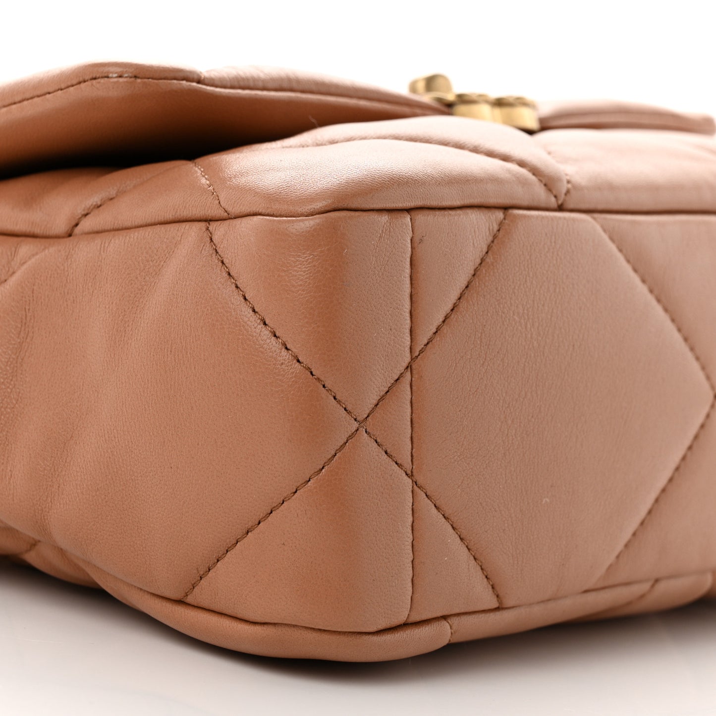 Lambskin Quilted Medium Chanel 19 Flap Brown