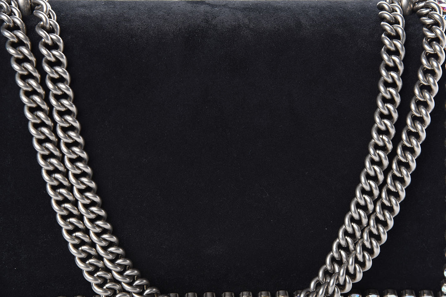 Suede Crystal Small Dionysus Shoulder Bag Black