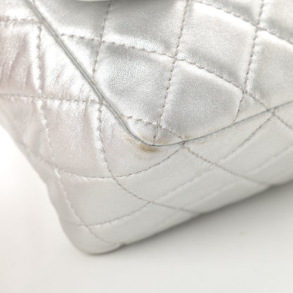 Chanel Metallic Lambskin Quilted Jumbo Single Flap Silver 9 of 14
