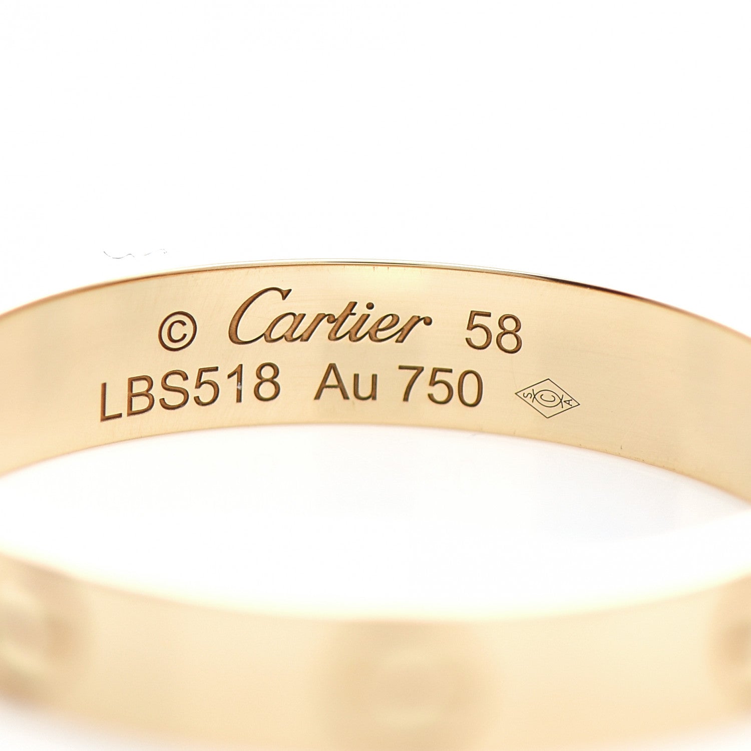 Cartier 18K Yellow Gold 3.5mm LOVE Wedding Band Ring 58 8.25 4 of 5