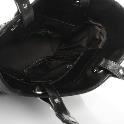 Chanel Coated Canvas Quilted Small Paris Biarritz Tote Black 5 of 7