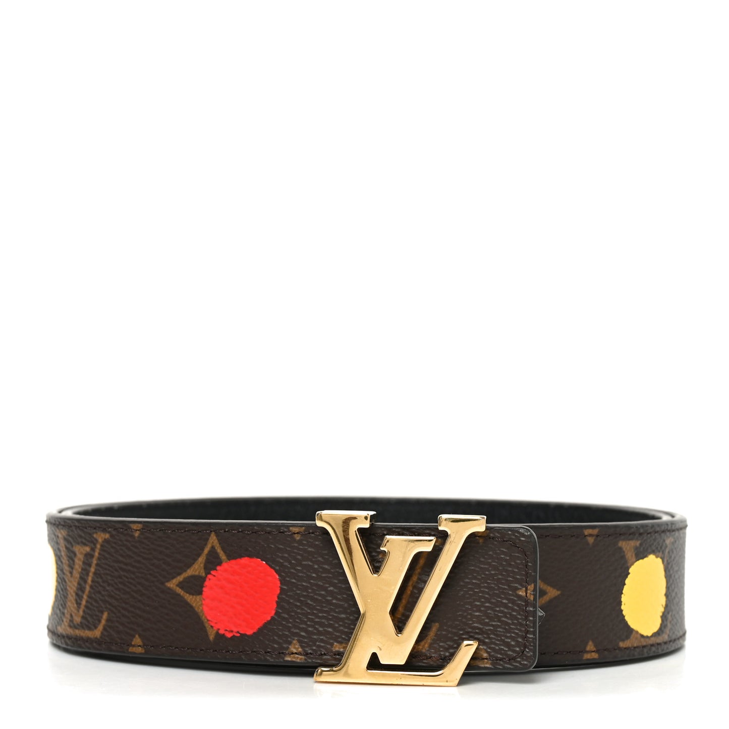 X YK Monogram Dots 30mm LV  Reversible Belt 85 34 Multicolor