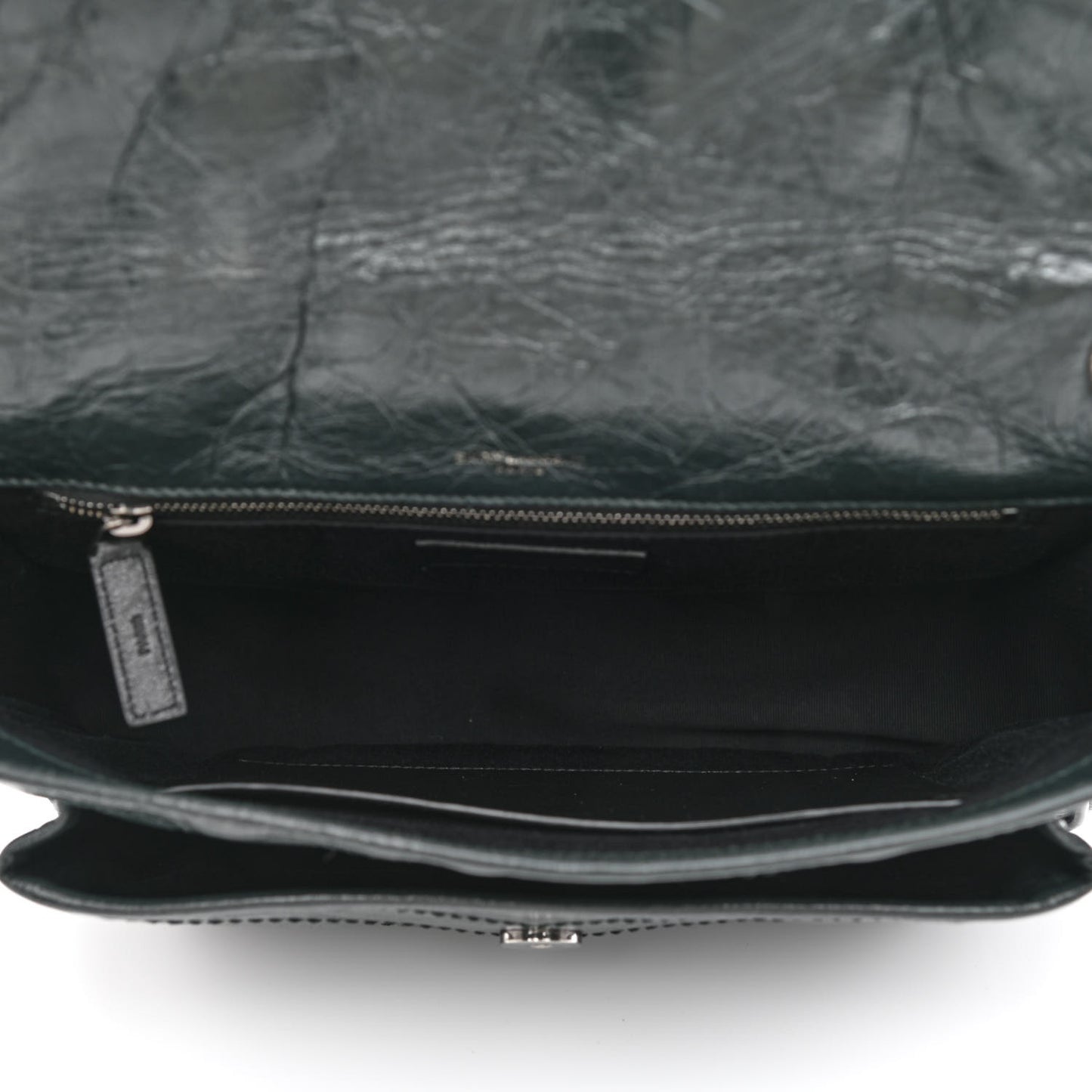 Crinkled Calfskin Matelasse Monogram Medium Niki Chain Satchel Peacock Green