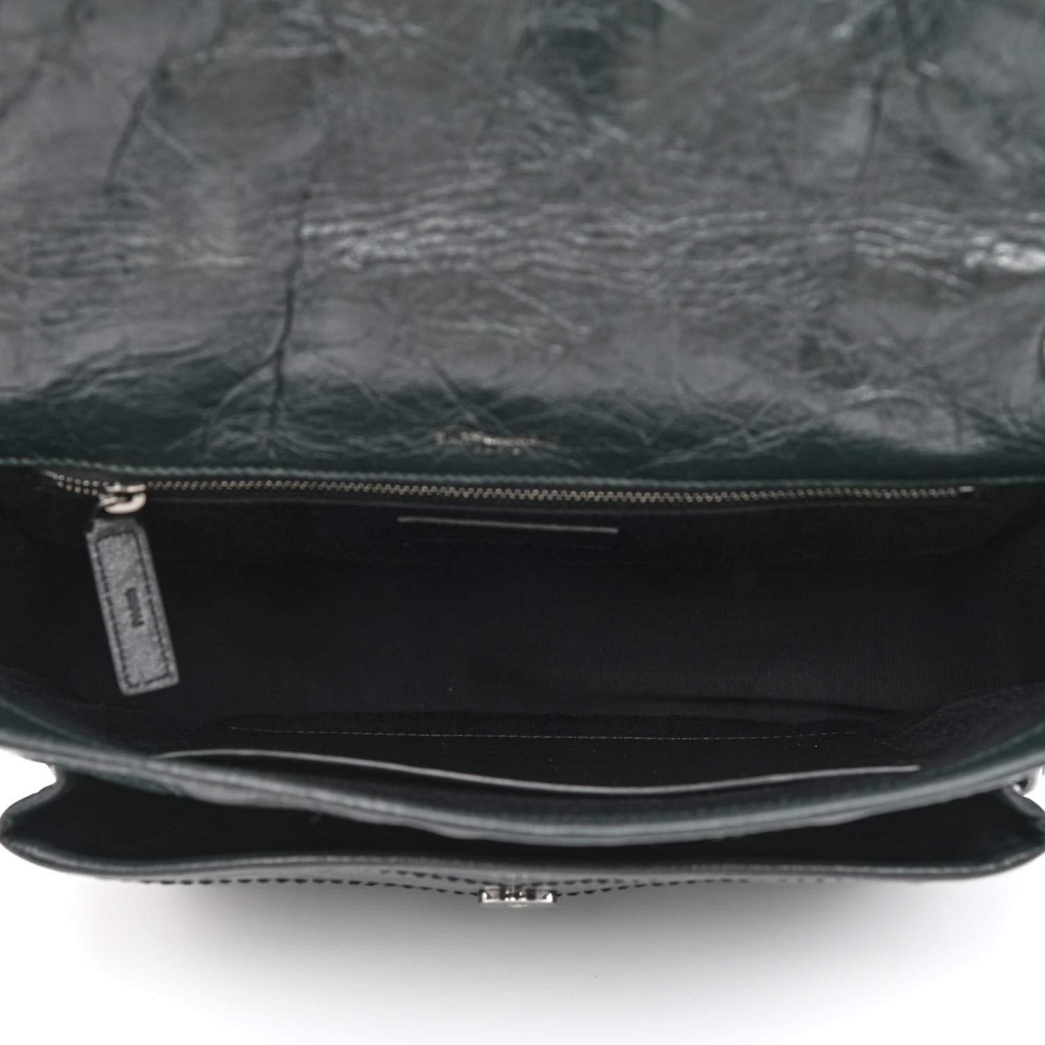 Saint Laurent Crinkled Calfskin Matelasse Monogram Medium Niki Chain Satchel Peacock Green 5 of 11