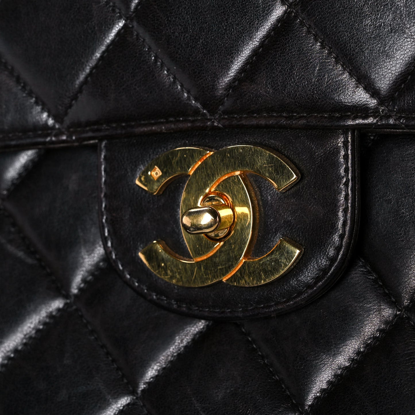 Lambskin Jumbo Single Flap Dark Brown