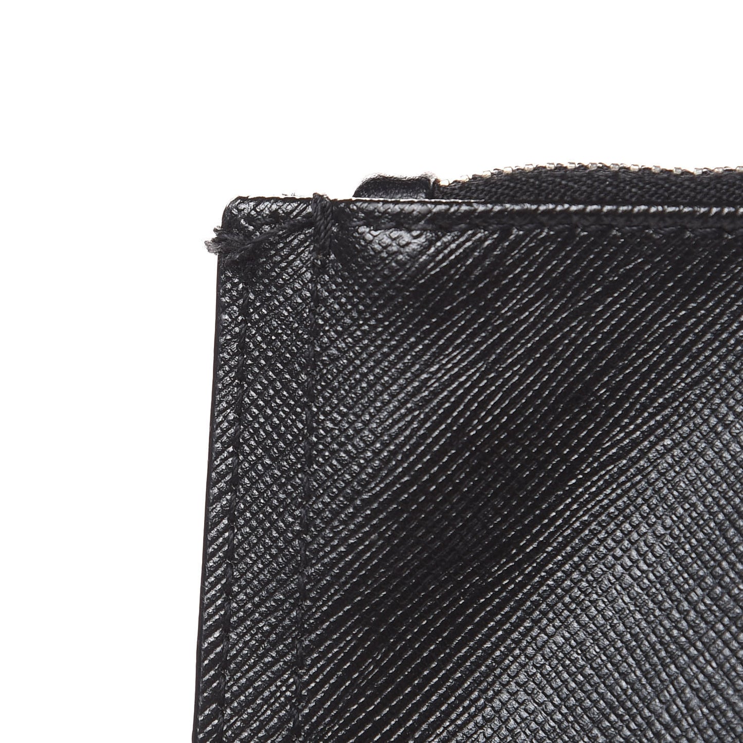 Textured Coated Canvas Madonna Print Large Cosmetic Pouch Black