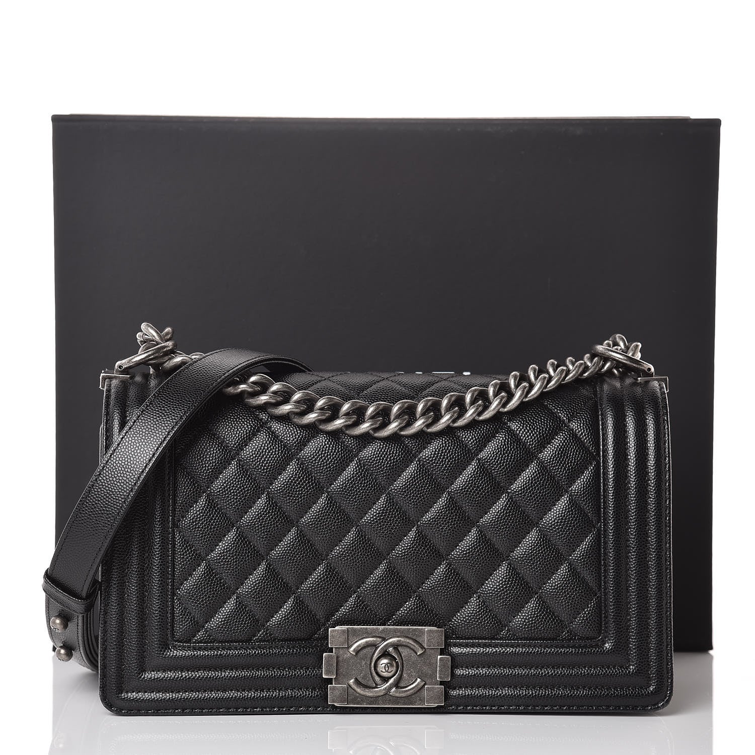 Chanel Caviar Quilted Medium Boy Flap Black 10 of 10