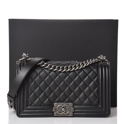 Chanel Caviar Quilted Medium Boy Flap Black 10 of 10