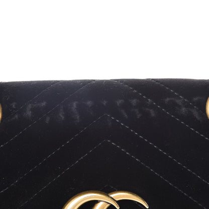 Gucci Velvet Matelasse Mini GG Marmont Shoulder Bag Black 13 of 21