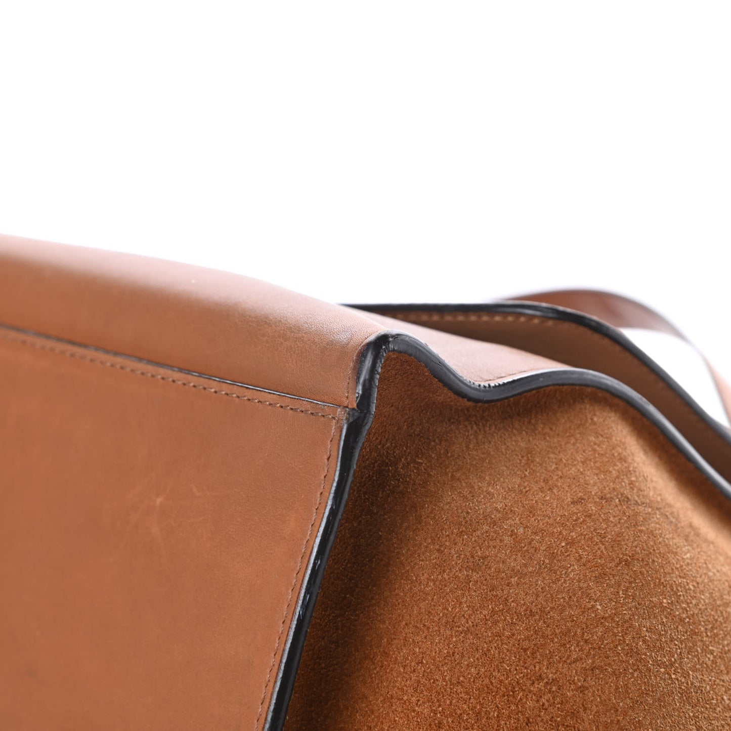 Smooth Calfskin Suede Medium Trapeze Tan