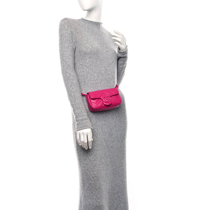 Gucci Calfskin Matelasse Monochrome GG Marmont Chain Belt Bag Classic Fuxia 2 of 10