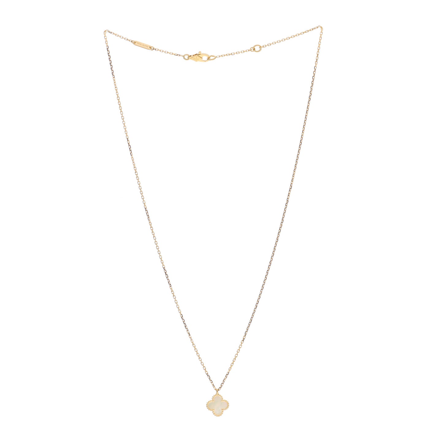 18K Yellow Gold Mother of Pearl Sweet Alhambra Pendant Necklace