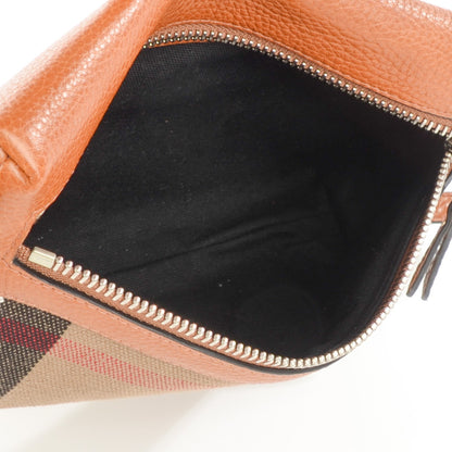 Burberry Mega Check Canvas Small Farley Crossbody Bag Saddle Brown 5 of 7