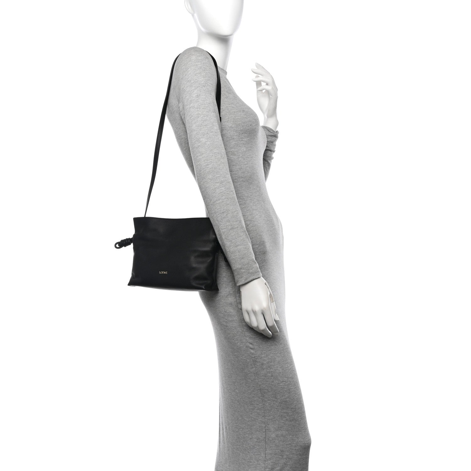 Loewe Calfskin Mini Flamenco Knot Clutch Black 2 of 10