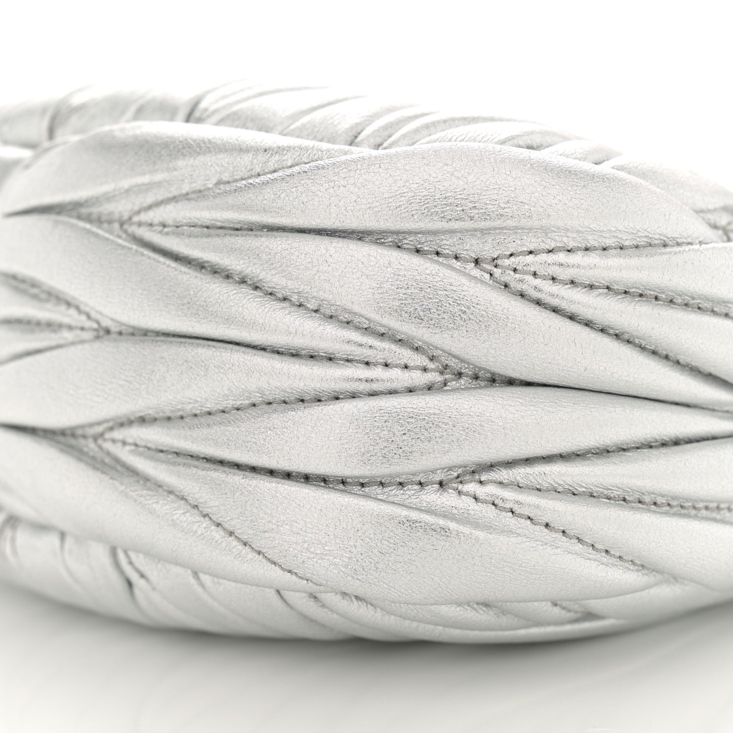 Metallic Nappa Matelasse Mini Wander Hobo Silver