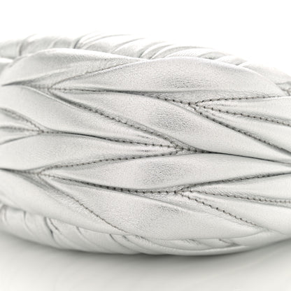 Miu Miu Metallic Nappa Matelasse Mini Wander Hobo Silver 9 of 9