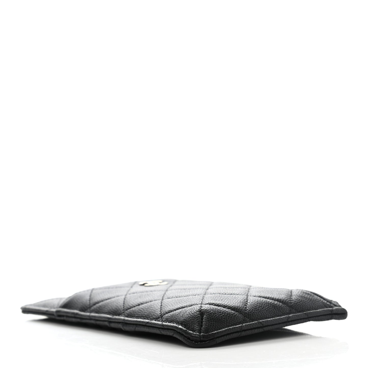 Caviar Quilted Classic Flat Wallet Pouch Black