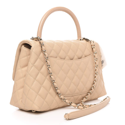 Chanel Caviar Quilted Small Coco Handle Flap Light Beige 3 of 10